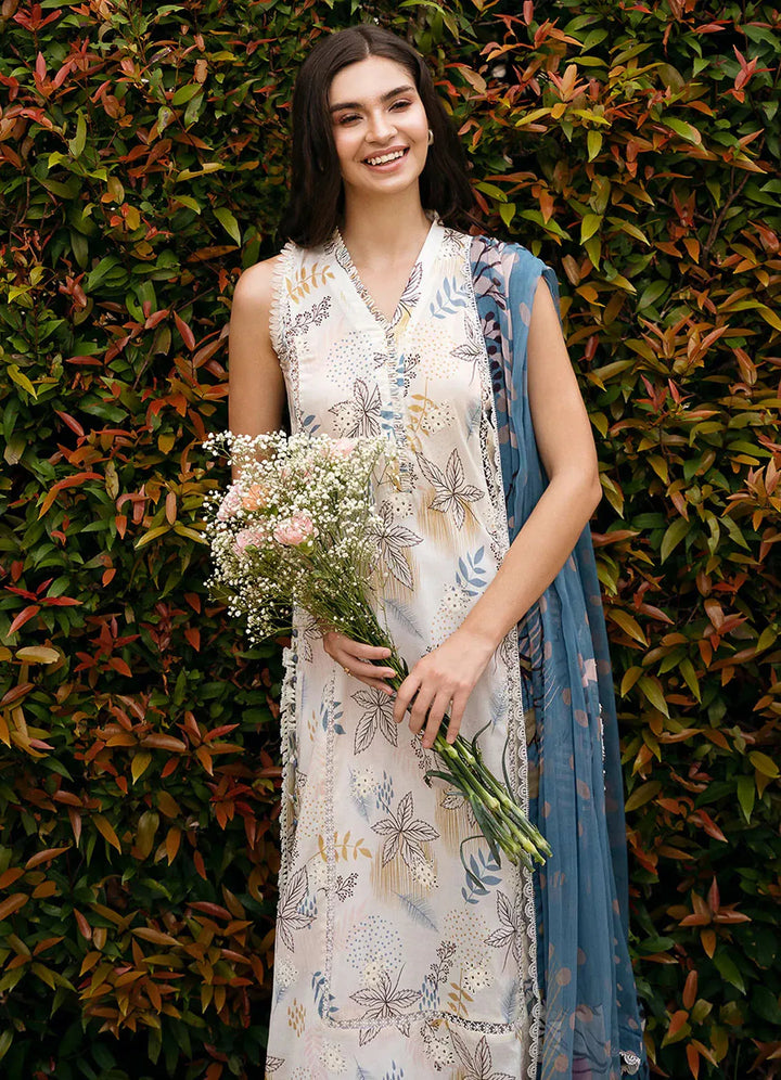 Secret Garden by Izel Embroidered Lawn Suit Unstitched 3 Piece IZL23SG Iris - Summer Collection