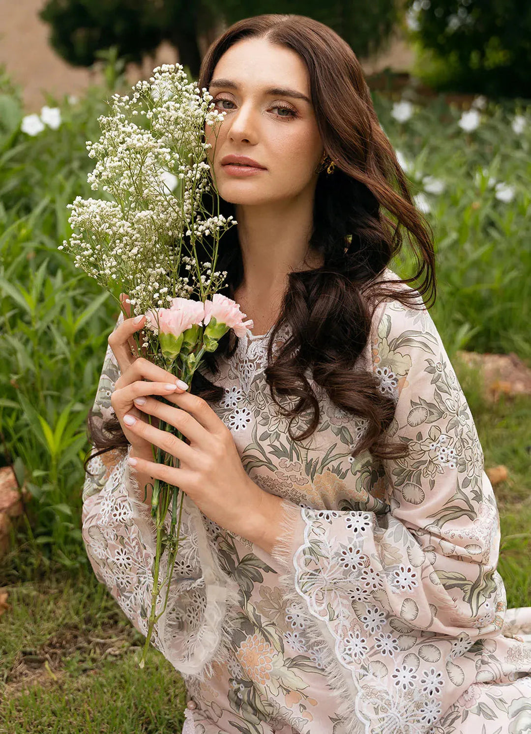 Secret Garden by Izel Embroidered Lawn Suit Unstitched 3 Piece IZL23SG Lotus - Summer Collection
