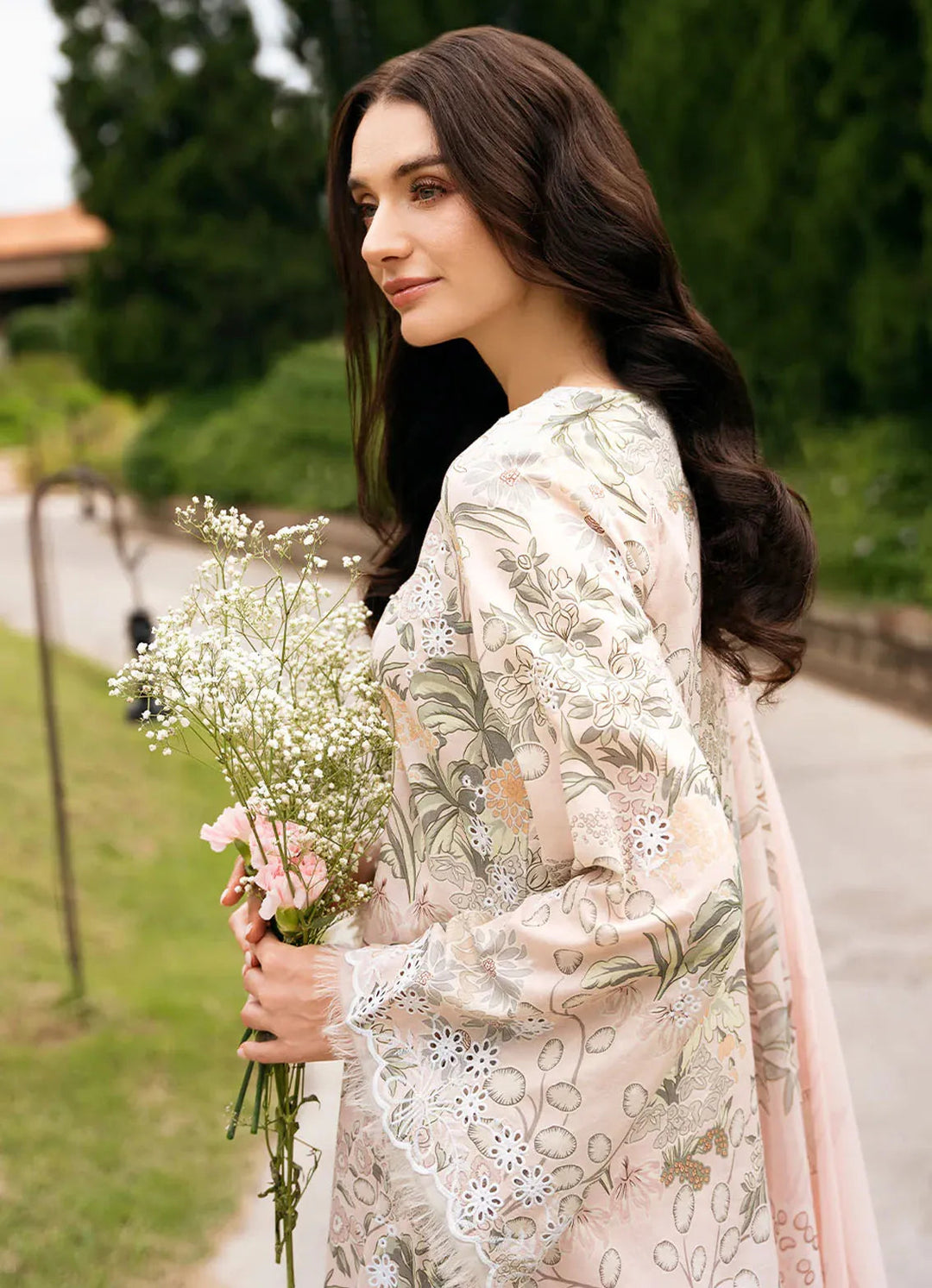 Secret Garden by Izel Embroidered Lawn Suit Unstitched 3 Piece IZL23SG Lotus - Summer Collection