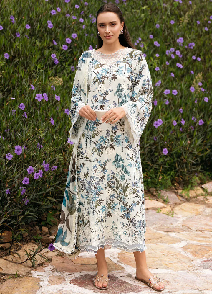 Secret Garden by Izel Embroidered Lawn Suit Unstitched 3 Piece IZL23SG Pansy - Summer Collection