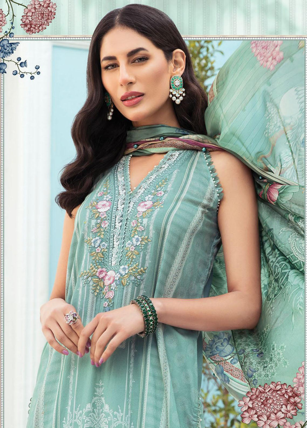 Secret Garden By Maria B Printed Lawn Suits Unstitched 3 Piece MB22SG MPT-1301-B - Spring / Summer Collection