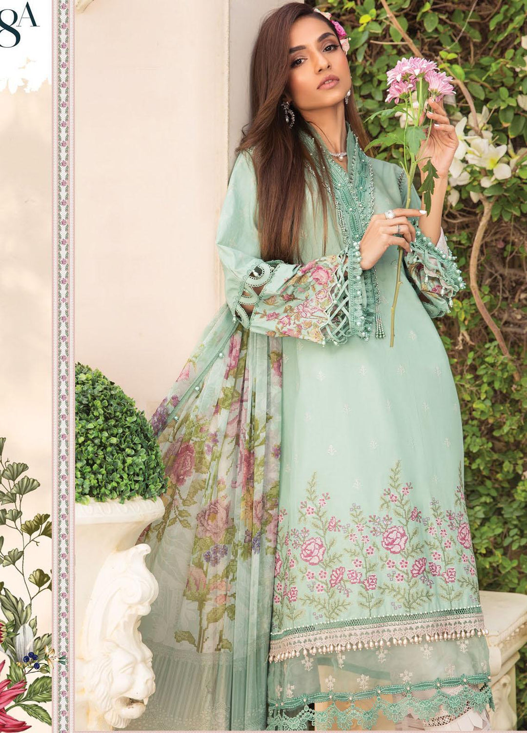 Secret Garden By Maria B Printed Lawn Suits Unstitched 3 Piece MB22SG MPT-1308-A - Spring / Summer Collection