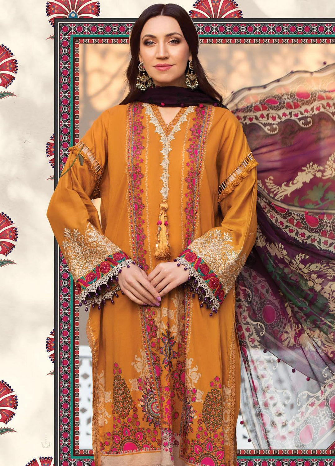 Secret Garden By Maria B Printed Lawn Suits Unstitched 3 Piece MB22SG MPT-1312-B - Spring / Summer Collection