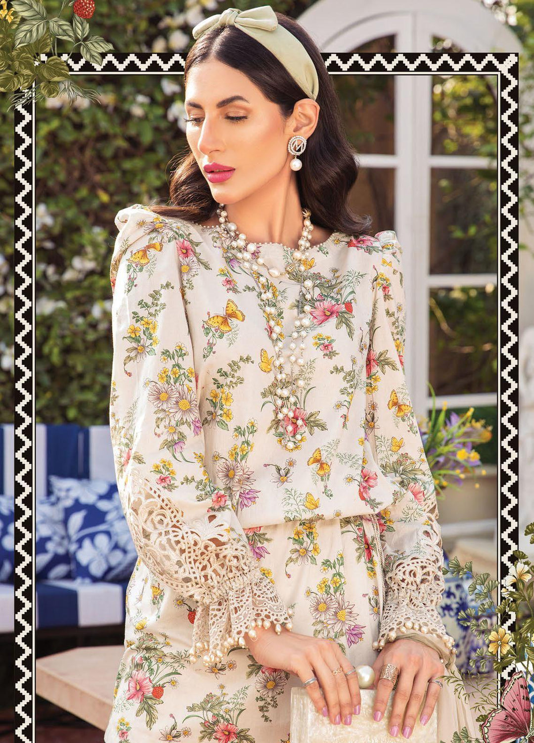 Secret Garden By Maria B Printed Lawn Suits Unstitched 3 Piece MB22SG MPT-1313-A - Spring / Summer Collection