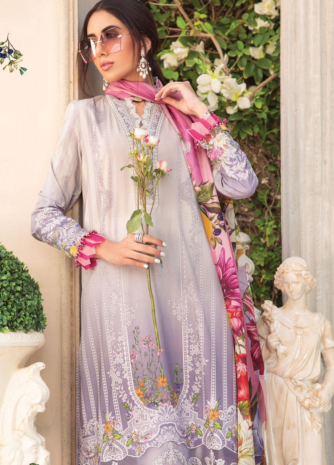 Secret Garden By Maria B Printed Lawn Suits Unstitched 3 Piece MB22SG MPT-1314-B - Spring / Summer Collection