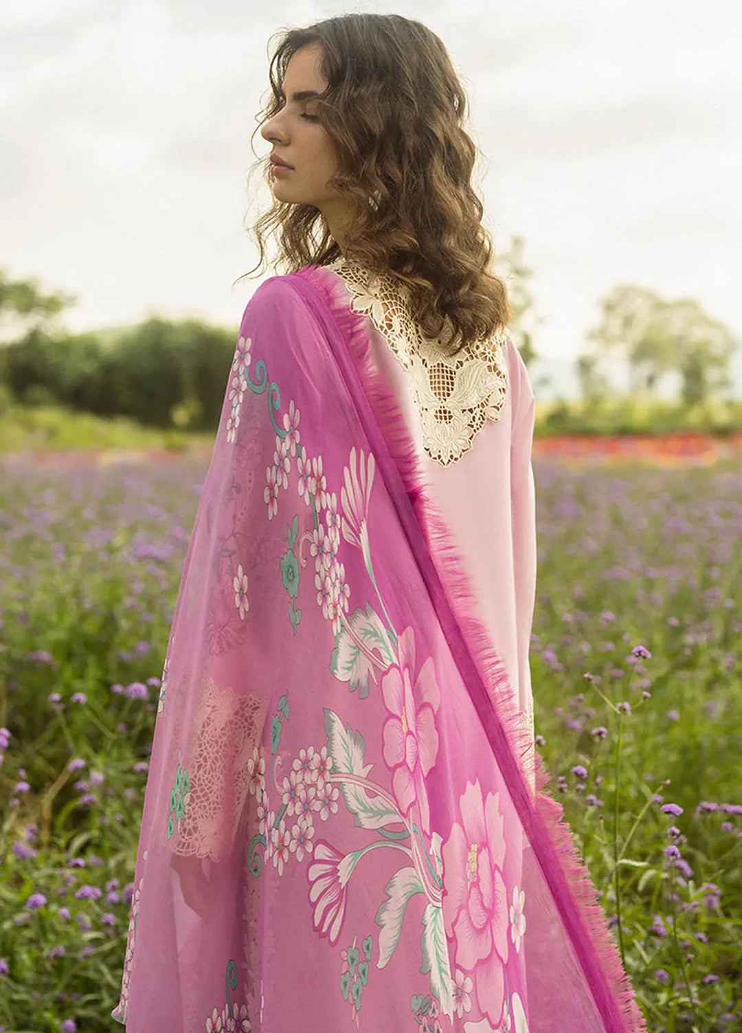 Secret Garden by Mushq Embroidered Lawn Suit Unstitched 3 Piece MQ25SG D-01 A Lavendar Whispers - Summer Collection