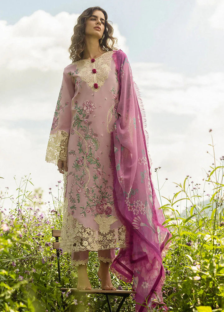 Secret Garden by Mushq Embroidered Lawn Suit Unstitched 3 Piece MQ25SG D-01 A Lavendar Whispers - Summer Collection