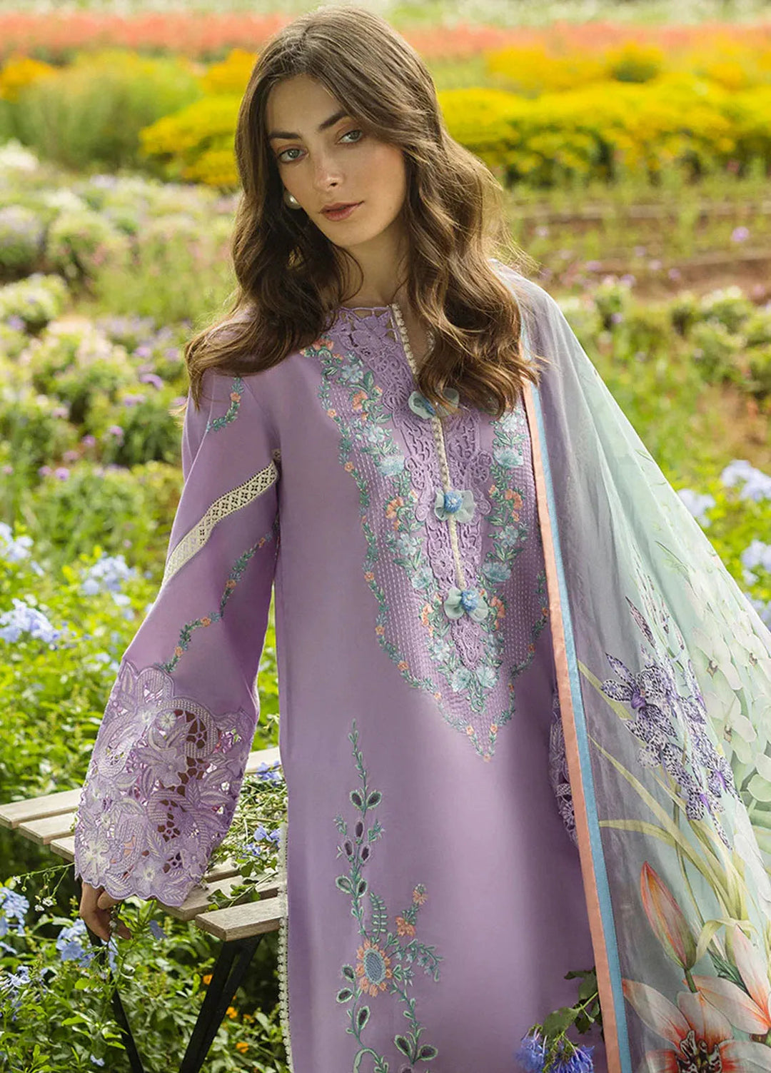 Secret Garden by Mushq Embroidered Lawn Suit Unstitched 3 Piece MQ25SG D-03 A Pixies Blossom - Summer Collection