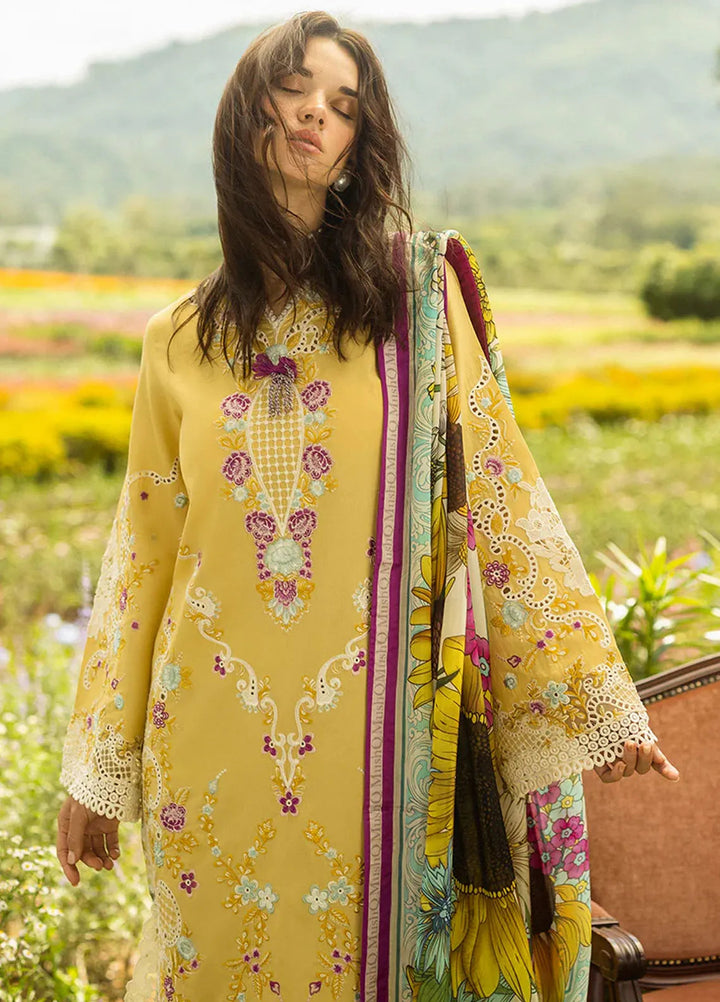 Secret Garden by Mushq Embroidered Lawn Suit Unstitched 3 Piece MQ25SG D-05 B Faded Sunflower - Summer Collection