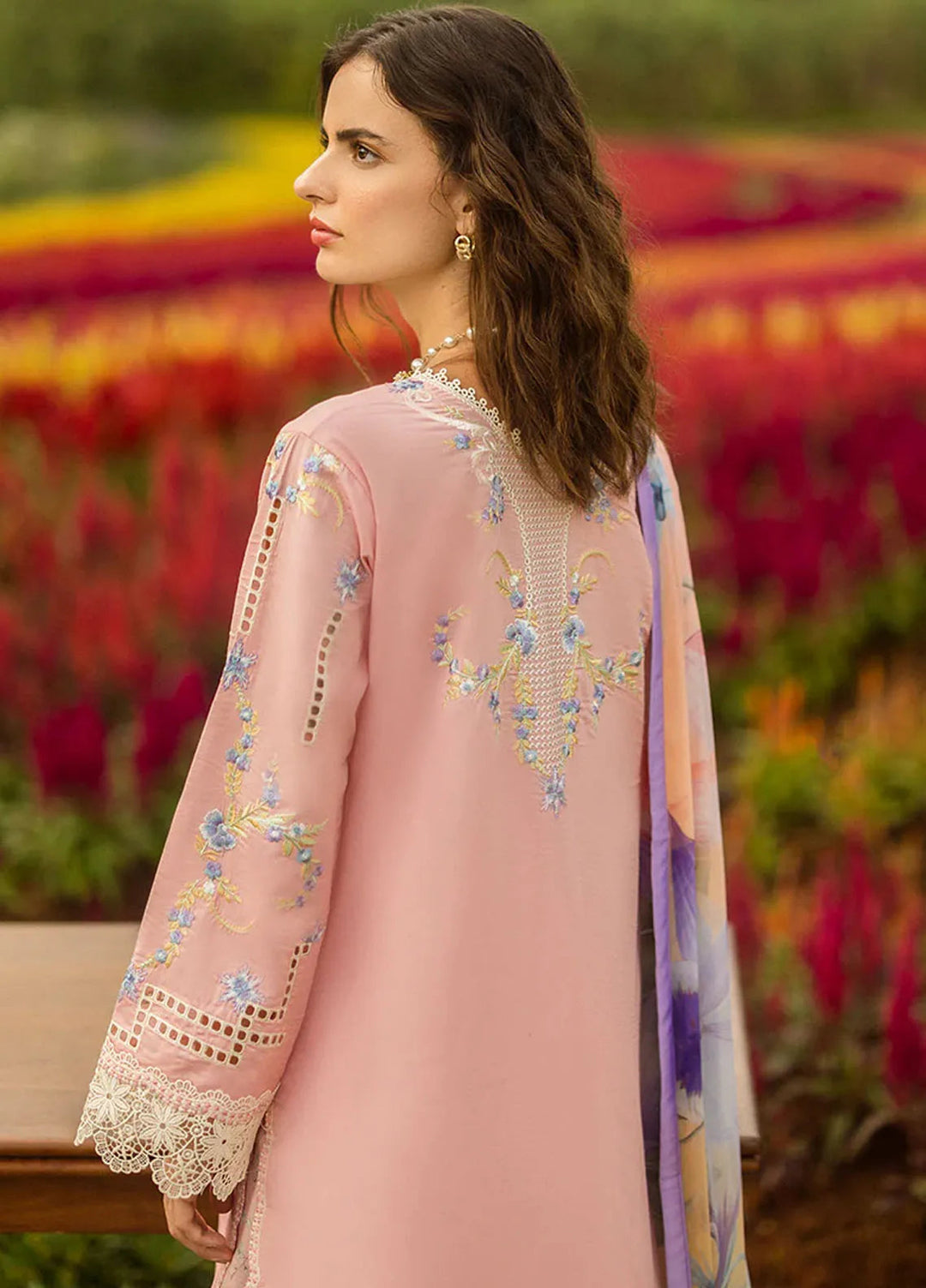 Secret Garden by Mushq Embroidered Lawn Suit Unstitched 3 Piece MQ25SG D-06 A Butterfly kisses - Summer Collection