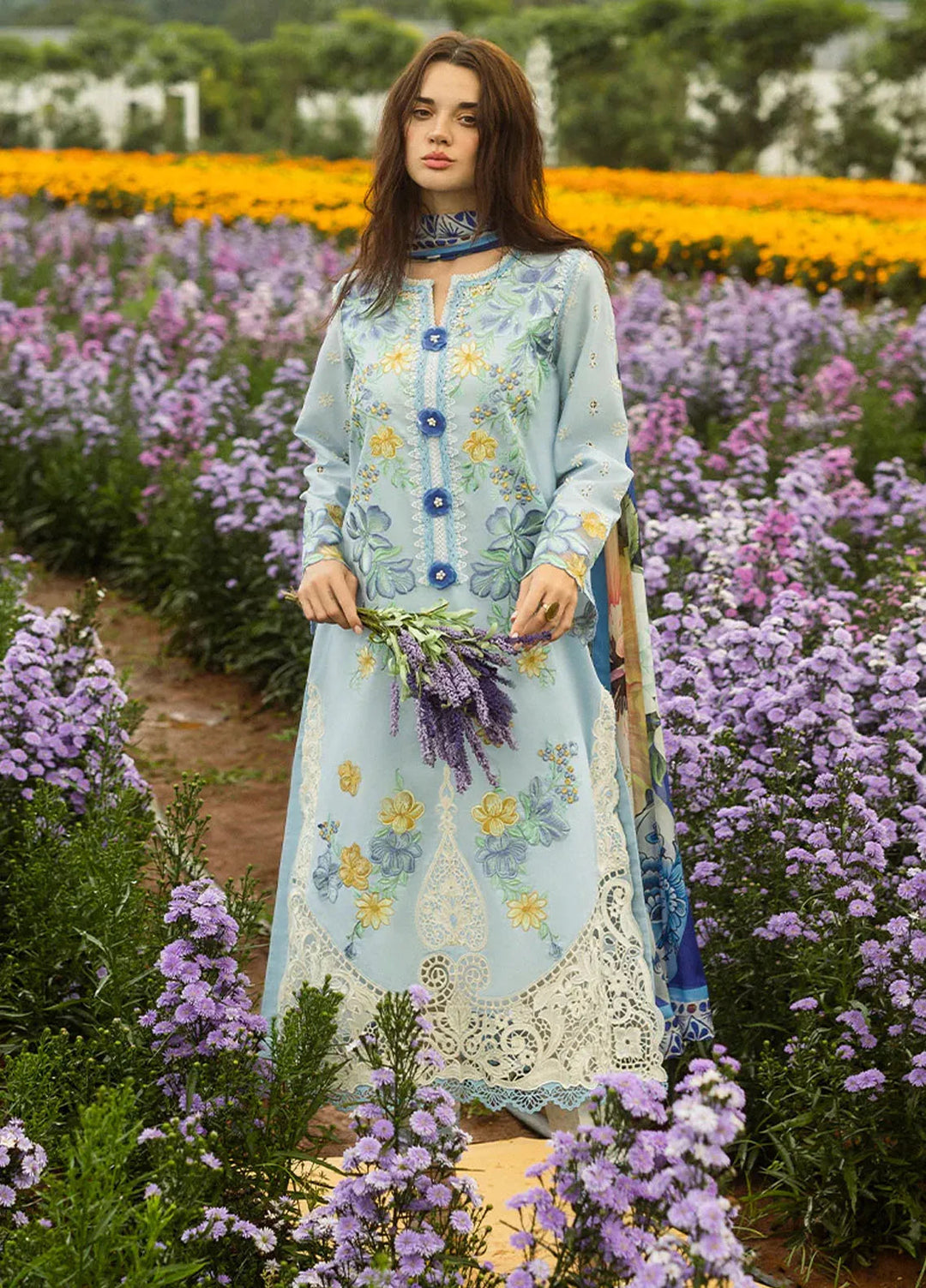 Secret Garden by Mushq Embroidered Lawn Suit Unstitched 3 Piece MQ25SG D-07 A Hidden Oasis - Summer Collection