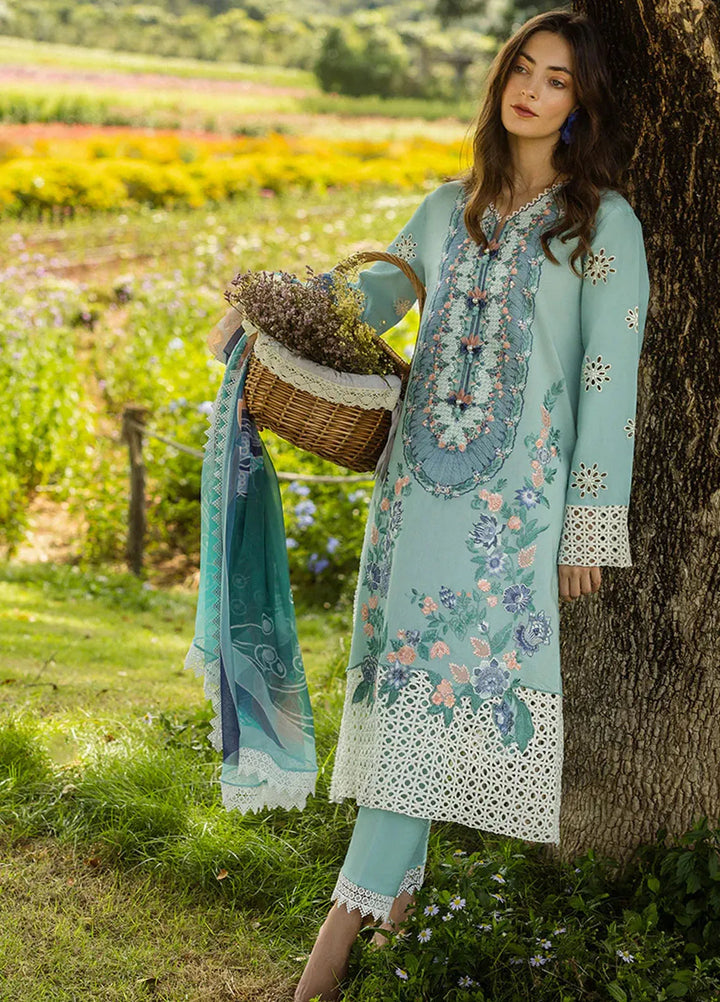 Secret Garden by Mushq Embroidered Lawn Suit Unstitched 3 Piece MQ25SG D-08 B Whimsical Wisteria - Summer Collection