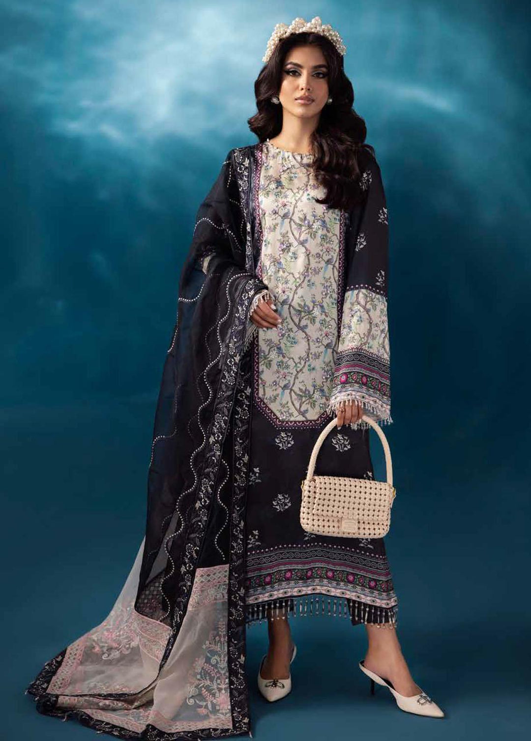 Secretoria By Nureh Embroidered Silk Suits Unstitched 3 Piece NU24SS S-07 Cosmia - Festive Collection