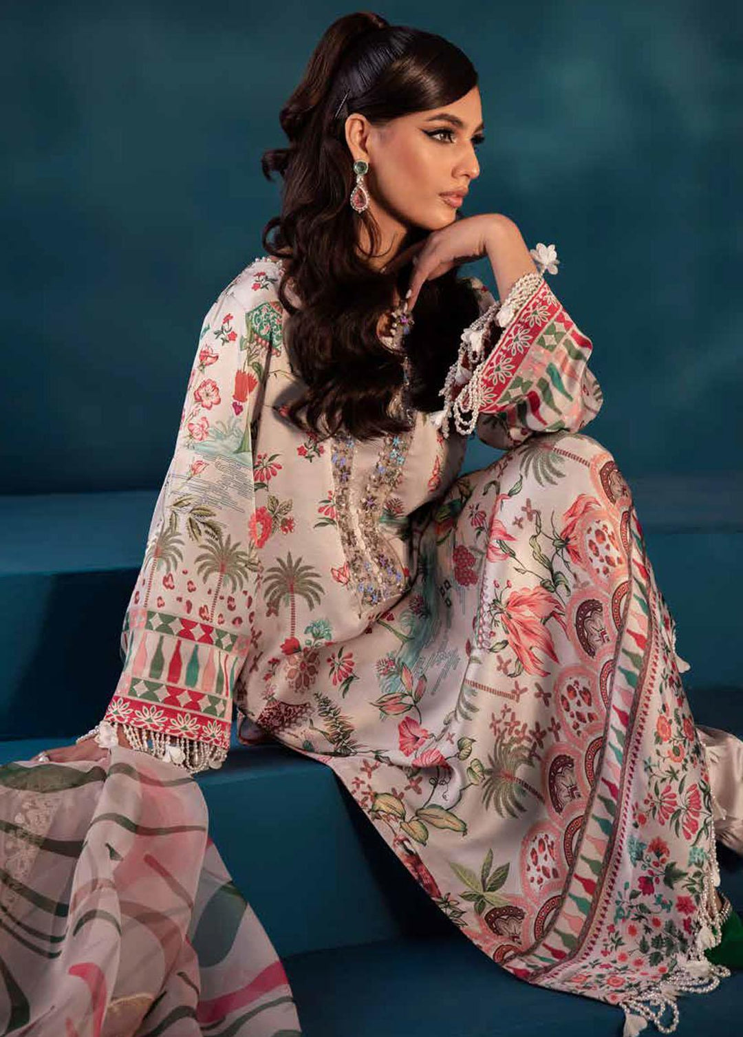Secretoria By Nureh Embroidered Silk Suits Unstitched 3 Piece NU24SS S-08 Jane - Festive Collection
