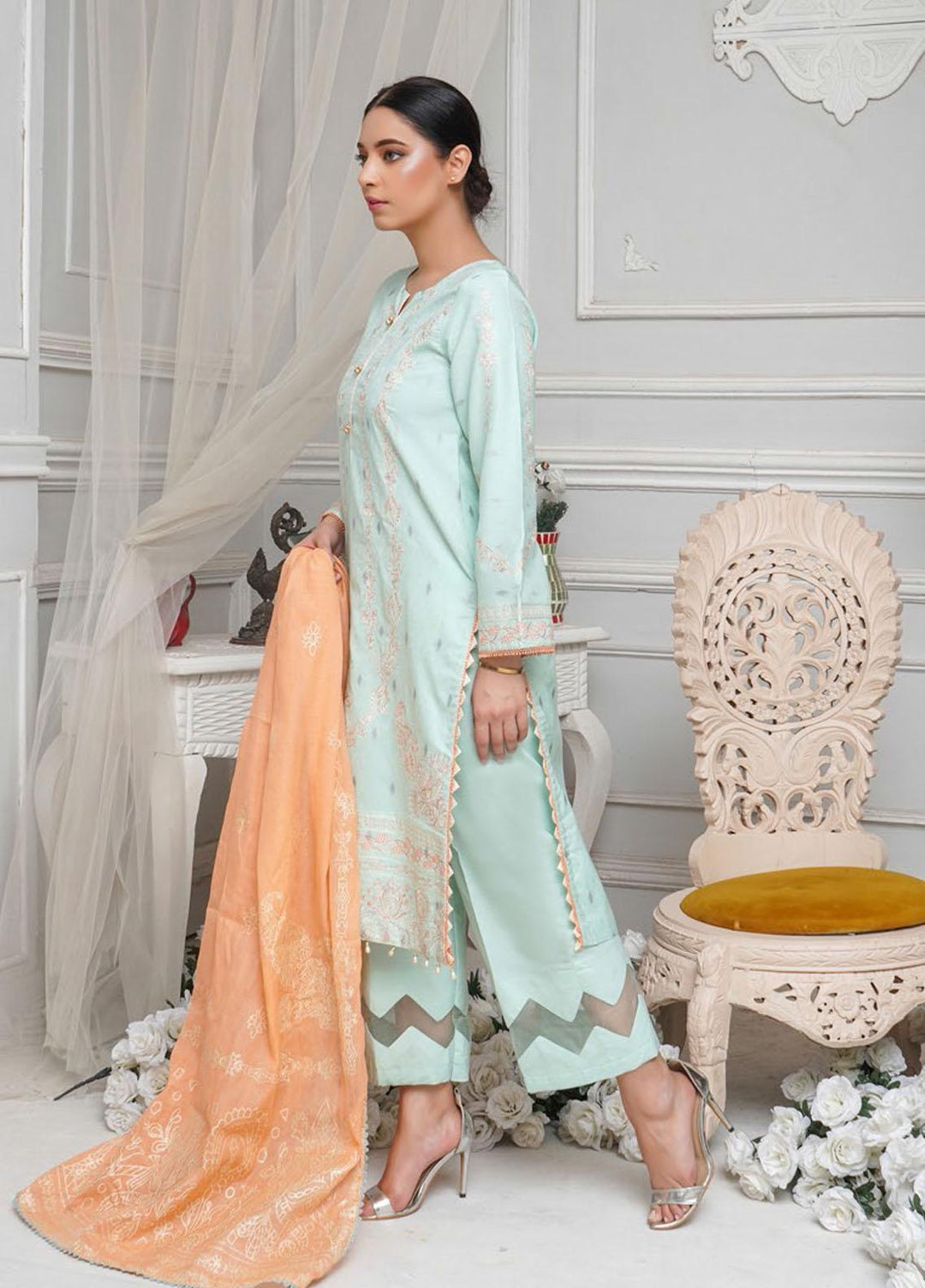 Sehar by Humdum Embroidered Jacquard Suits Unstitched 3 Piece HD22SR D-04 - Festive Collection