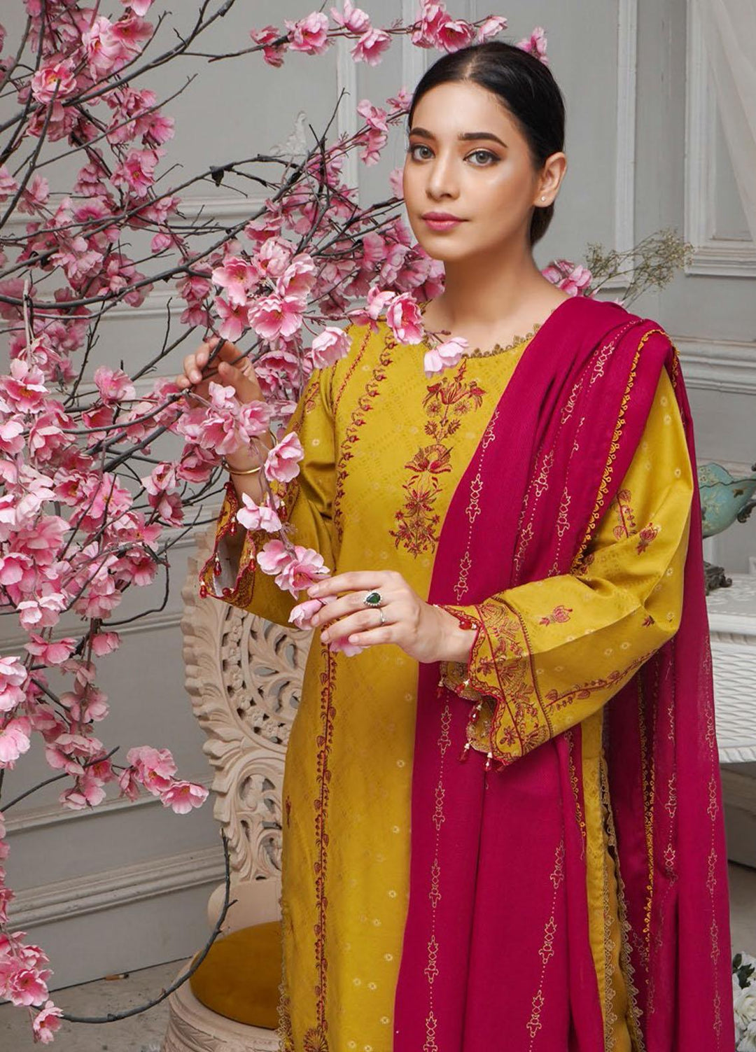Sehar by Humdum Embroidered Jacquard Suits Unstitched 3 Piece HD22SR D-07 - Festive Collection