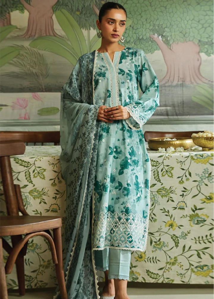 Seher By Cross Stitch Embroidered Cambric Suits Unstitched 3 Piece CS23SH D-01 Cendre Galore - Winter Collection