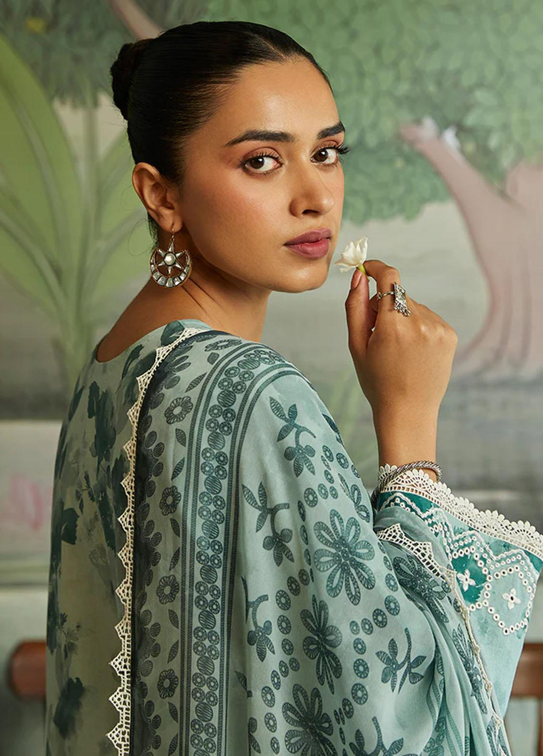 Seher By Cross Stitch Embroidered Cambric Suits Unstitched 3 Piece CS23SH D-01 Cendre Galore - Winter Collection