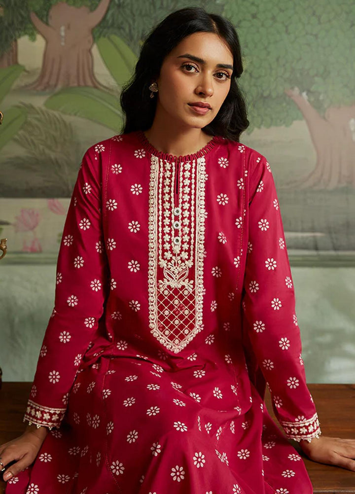 Seher By Cross Stitch Embroidered Cambric Suits Unstitched 2 Piece CS23SH D-05 Roseate Muse - Winter Collection