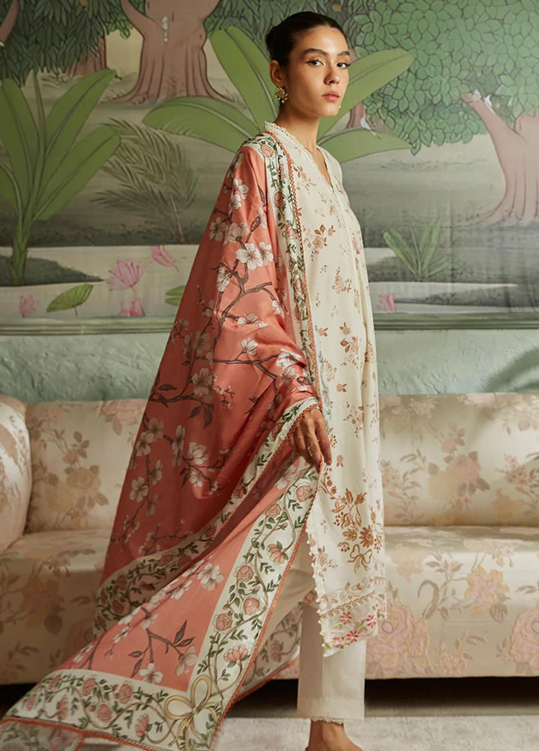 Seher By Cross Stitch Embroidered Cambric Suits Unstitched 3 Piece CS23SH D-09 Burnish Glint - Winter Collection