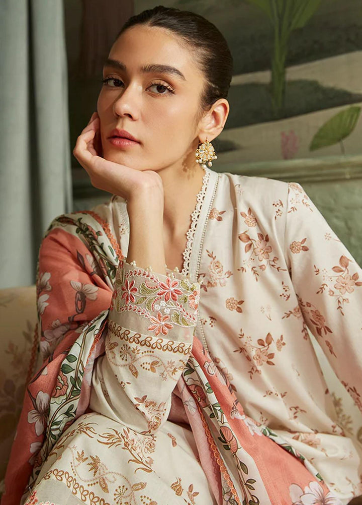 Seher By Cross Stitch Embroidered Cambric Suits Unstitched 3 Piece CS23SH D-09 Burnish Glint - Winter Collection