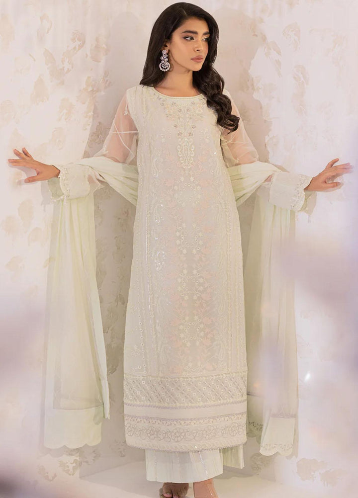 Seher By Shamooz Embroidered Chiffon Suits Unstitched 4 Piece SHM23SE SU-067 Mint Green - Formal Collection