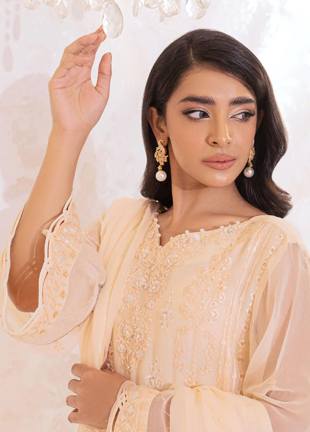 Seher By Shamooz Embroidered Chiffon Suits Unstitched 4 Piece SHM23SE SU-072 Florence - Formal Collection