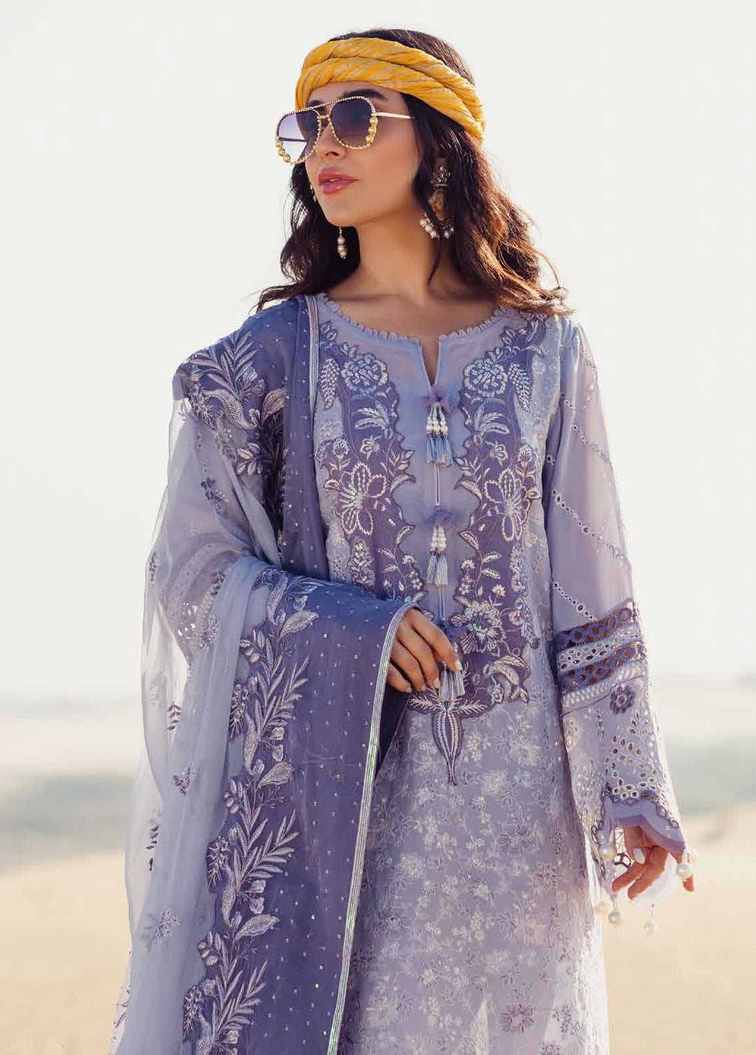 Sehra By Nureh Embroidered Lawn Suits Unstitched 3 Piece NU24SS Cameo NE-80 - Summer Collection