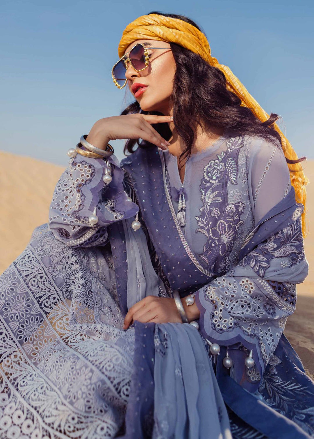 Sehra By Nureh Embroidered Lawn Suits Unstitched 3 Piece NU24SS Cameo NE-80 - Summer Collection