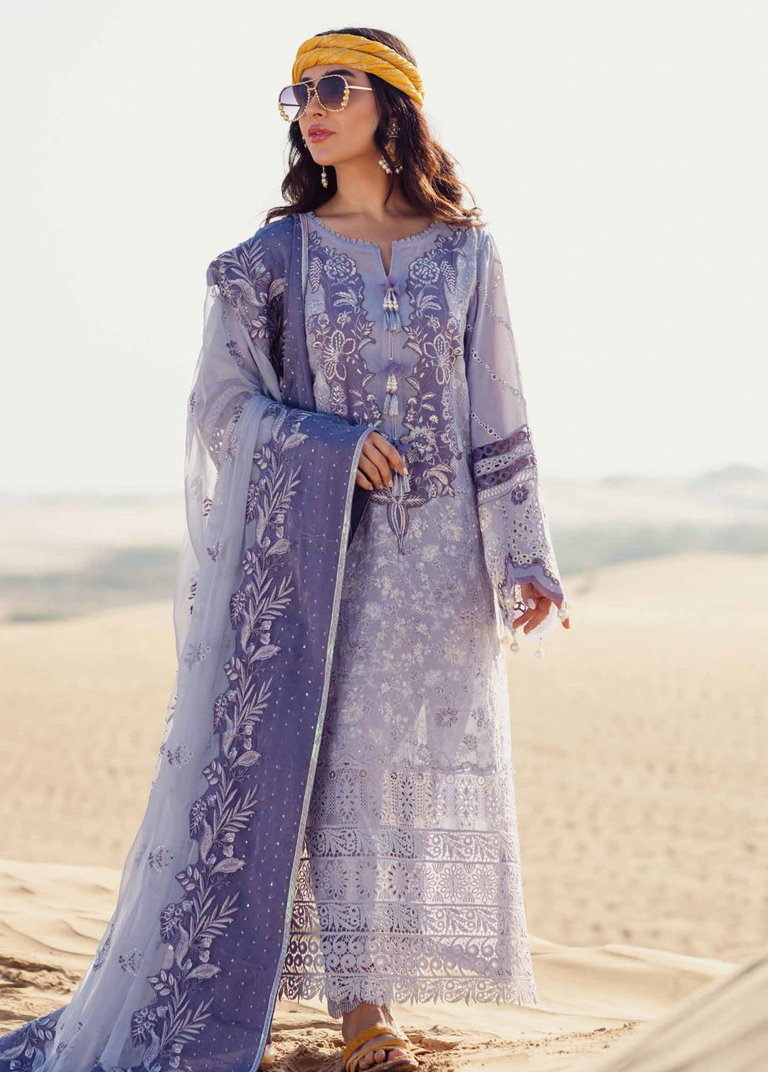 Sehra By Nureh Embroidered Lawn Suits Unstitched 3 Piece NU24SS Cameo NE-80 - Summer Collection