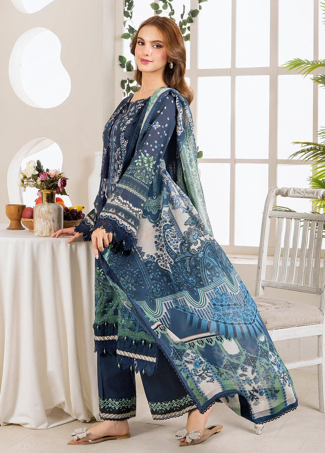 Selene by Meerak Pret Embroidered Slub Lawn 3 Piece Suit Eira