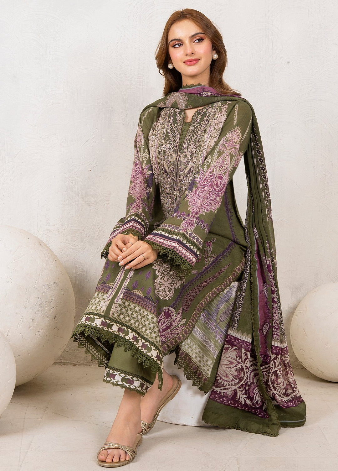 Selene by Meerak Pret Embroidered Slub Lawn 3 Piece Suit Giselle