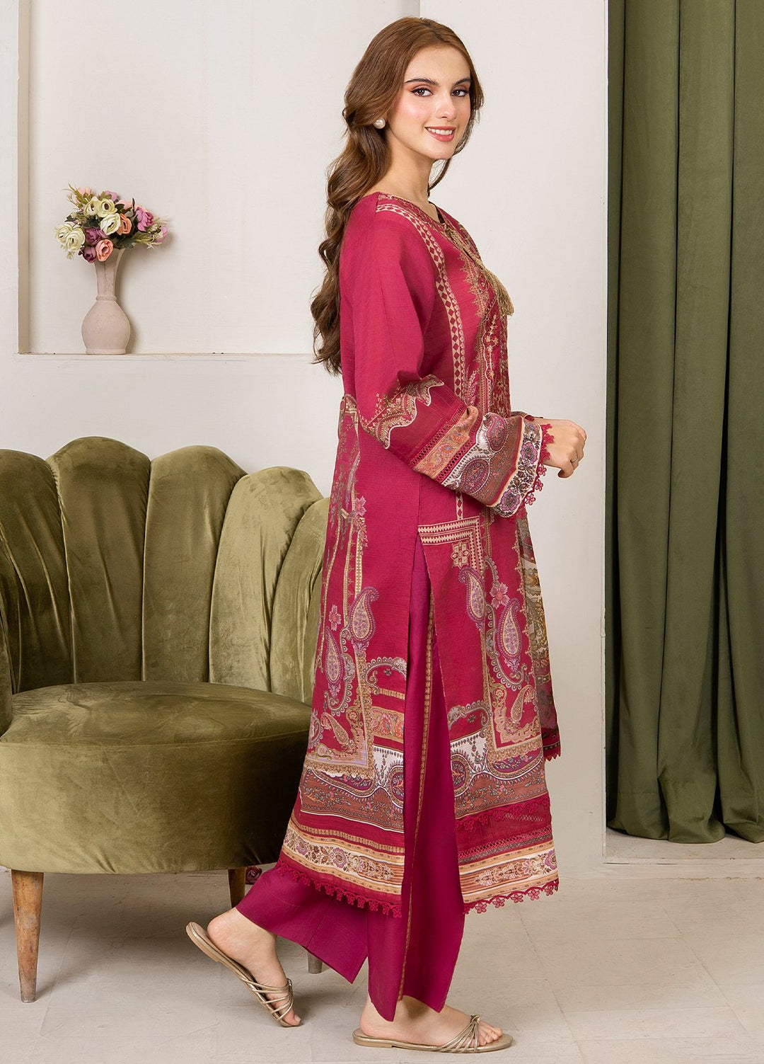 Selene by Meerak Pret Embroidered Slub Lawn 3 Piece Suit Mira