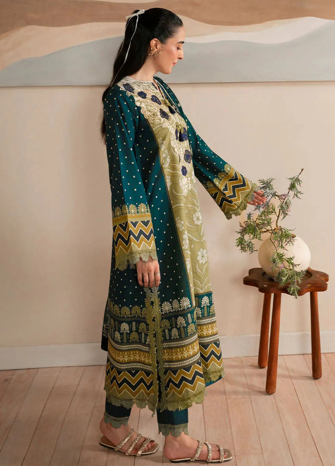 Selene By Roheenaz Embroidered Cambric Suit Unstitched 3 Piece RNZ24S RNP-01A Ember - Fall Collection