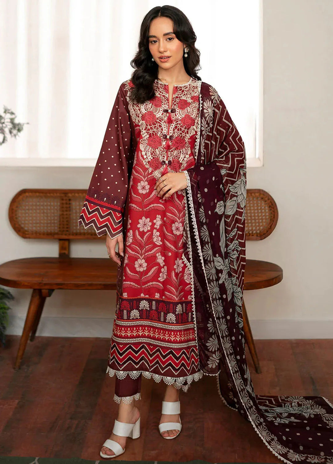 Selene By Roheenaz Embroidered Cambric Suit Unstitched 3 Piece RNZ24S RNP-01B Nova - Fall Collection
