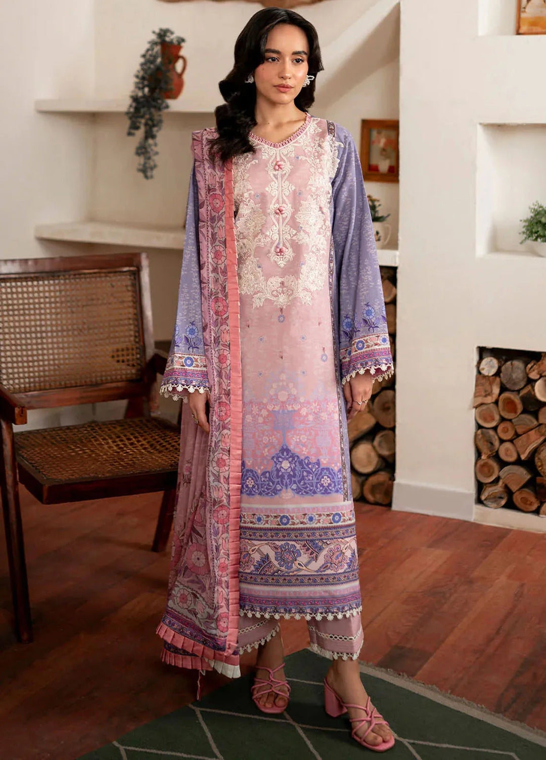 Selene By Roheenaz Embroidered Cambric Suit Unstitched 3 Piece RNZ24S RNP-02A Sofia - Fall Collection