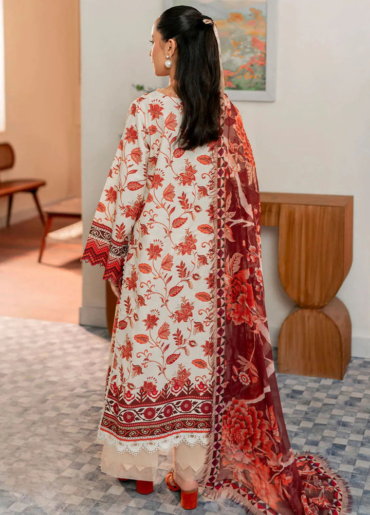 Selene By Roheenaz Embroidered Cambric Suit Unstitched 3 Piece RNZ24S RNP-03A Russet - Fall Collection