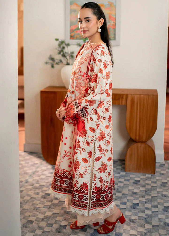 Selene By Roheenaz Embroidered Cambric Suit Unstitched 3 Piece RNZ24S RNP-03A Russet - Fall Collection