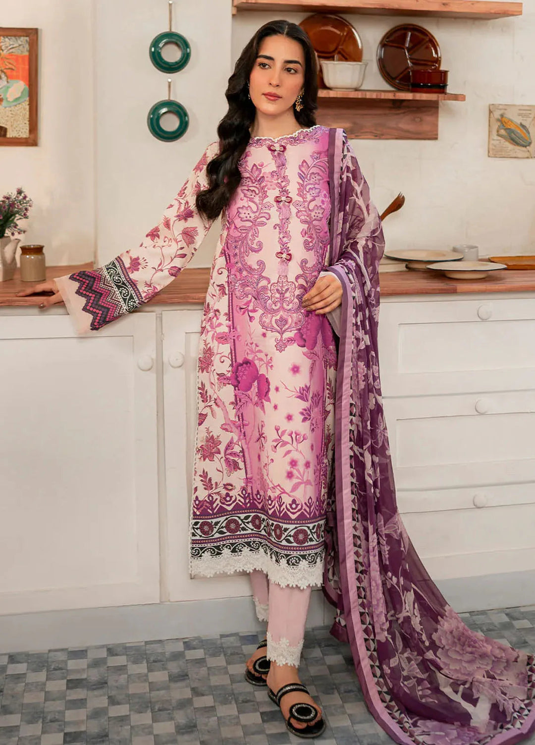 Selene By Roheenaz Embroidered Cambric Suit Unstitched 3 Piece RNZ24S RNP-03B Nyra - Fall Collection