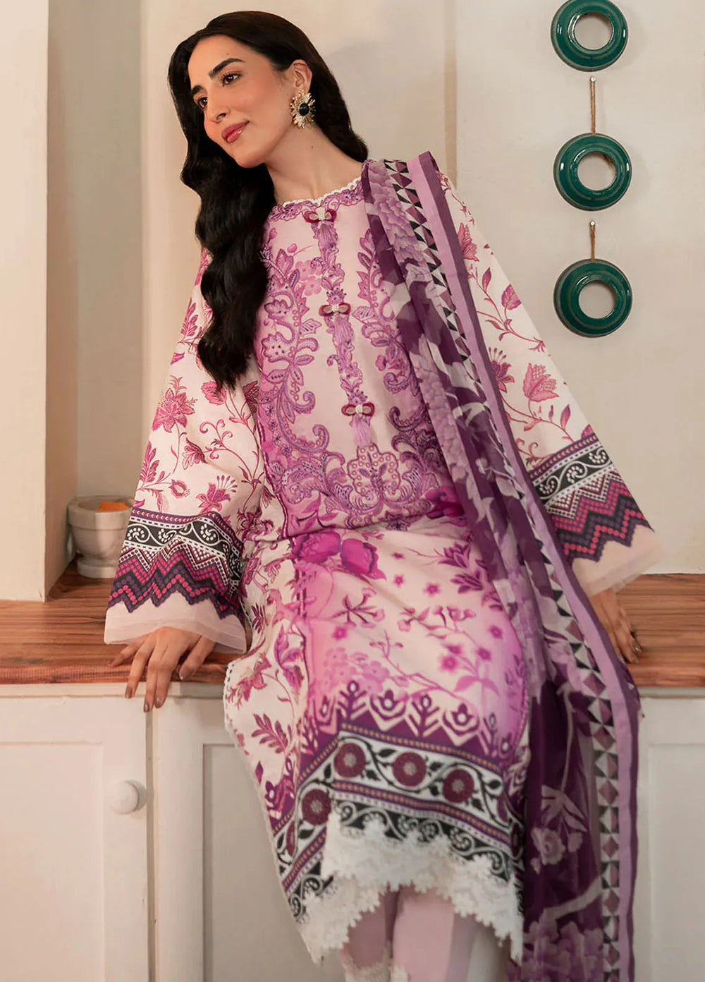 Selene By Roheenaz Embroidered Cambric Suit Unstitched 3 Piece RNZ24S RNP-03B Nyra - Fall Collection