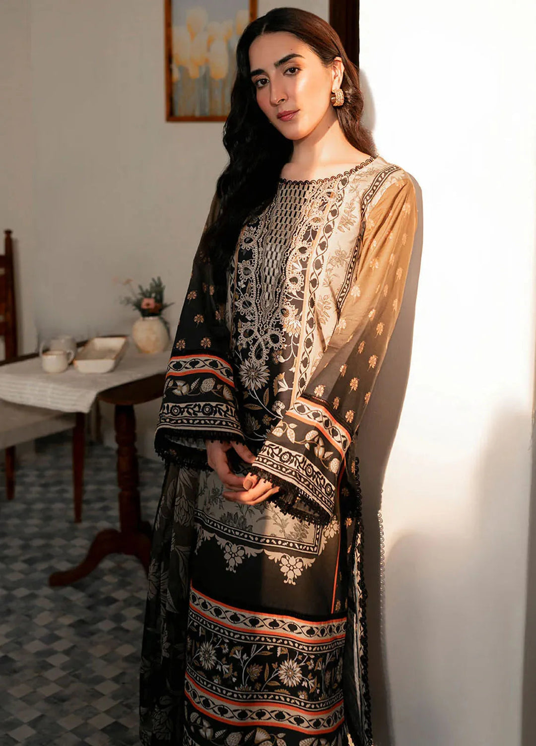 Selene By Roheenaz Embroidered Cambric Suit Unstitched 3 Piece RNZ24S RNP-04B Jane - Fall Collection