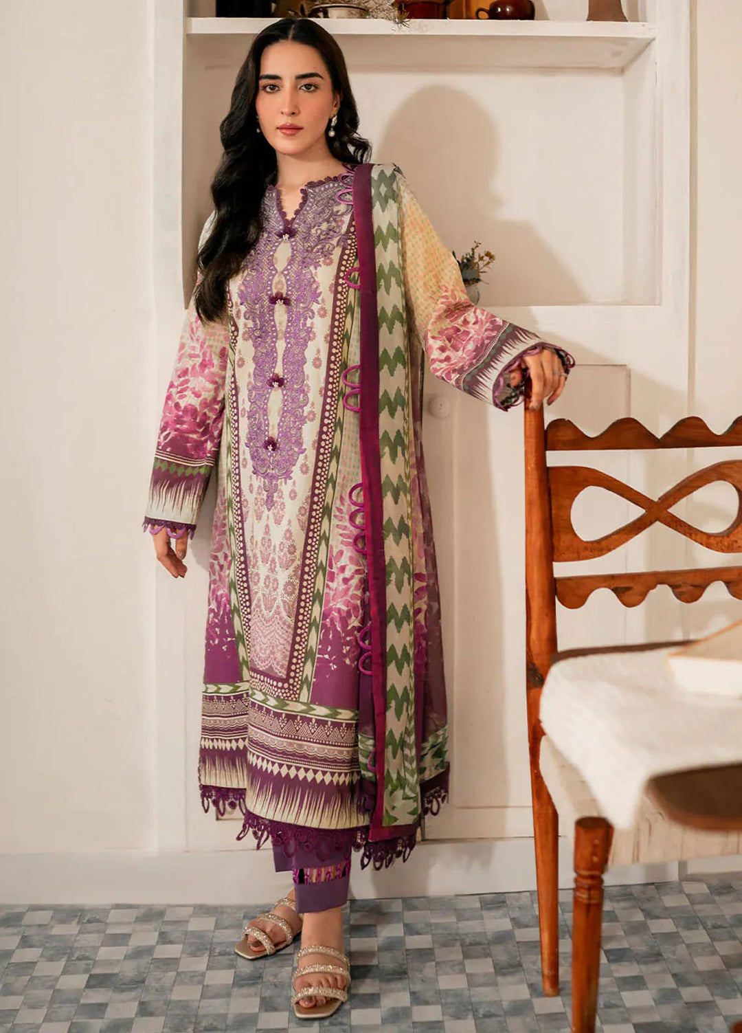 Selene By Roheenaz Embroidered Cambric Suit Unstitched 3 Piece RNZ24S RNP-05A Sadie - Fall Collection
