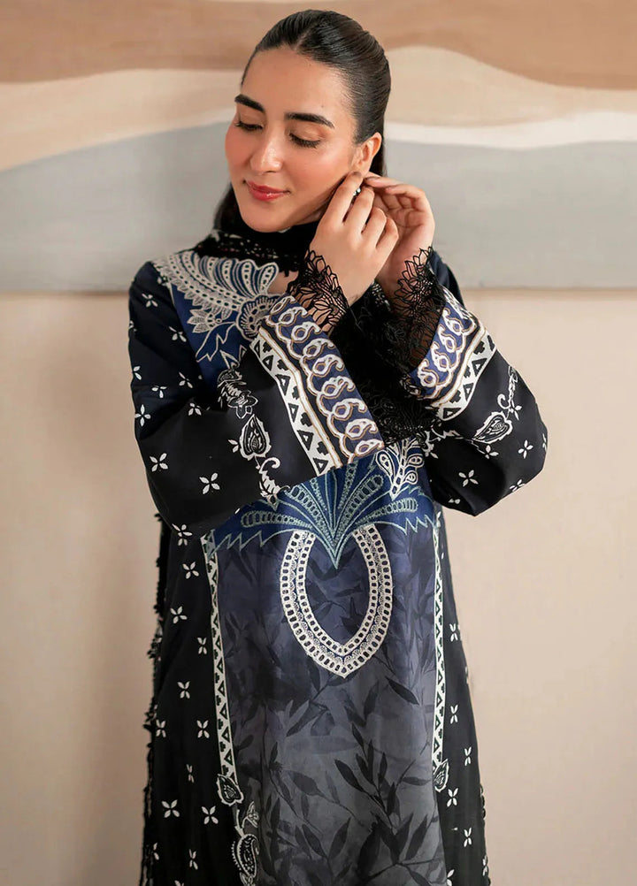Selene By Roheenaz Embroidered Cambric Suit Unstitched 3 Piece RNZ24S RNP-06B Iris - Fall Collection
