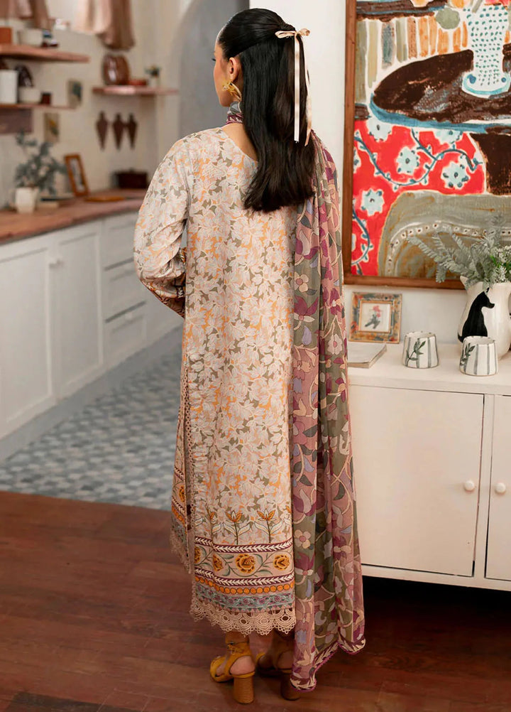 Selene By Roheenaz Embroidered Cambric Suit Unstitched 3 Piece RNZ24S RNP-07A Honey - Fall Collection