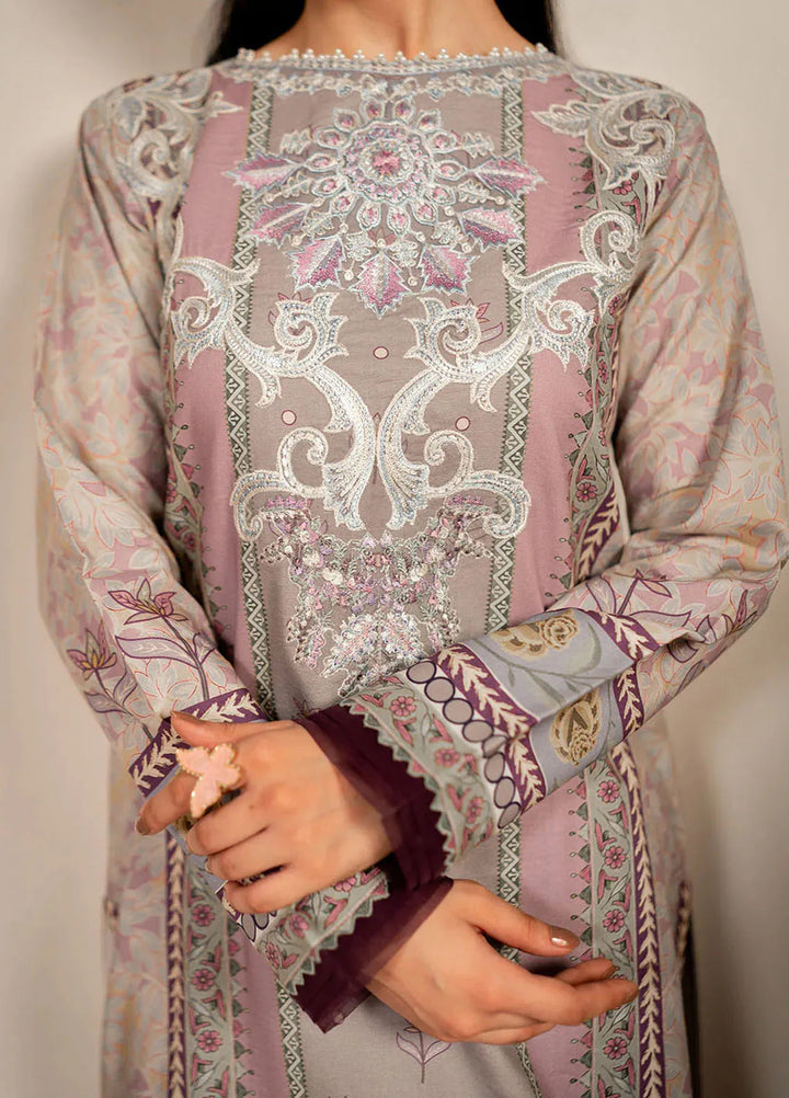 Selene By Roheenaz Embroidered Cambric Suit Unstitched 3 Piece RNZ24S RNP-07B Lavender - Fall Collection