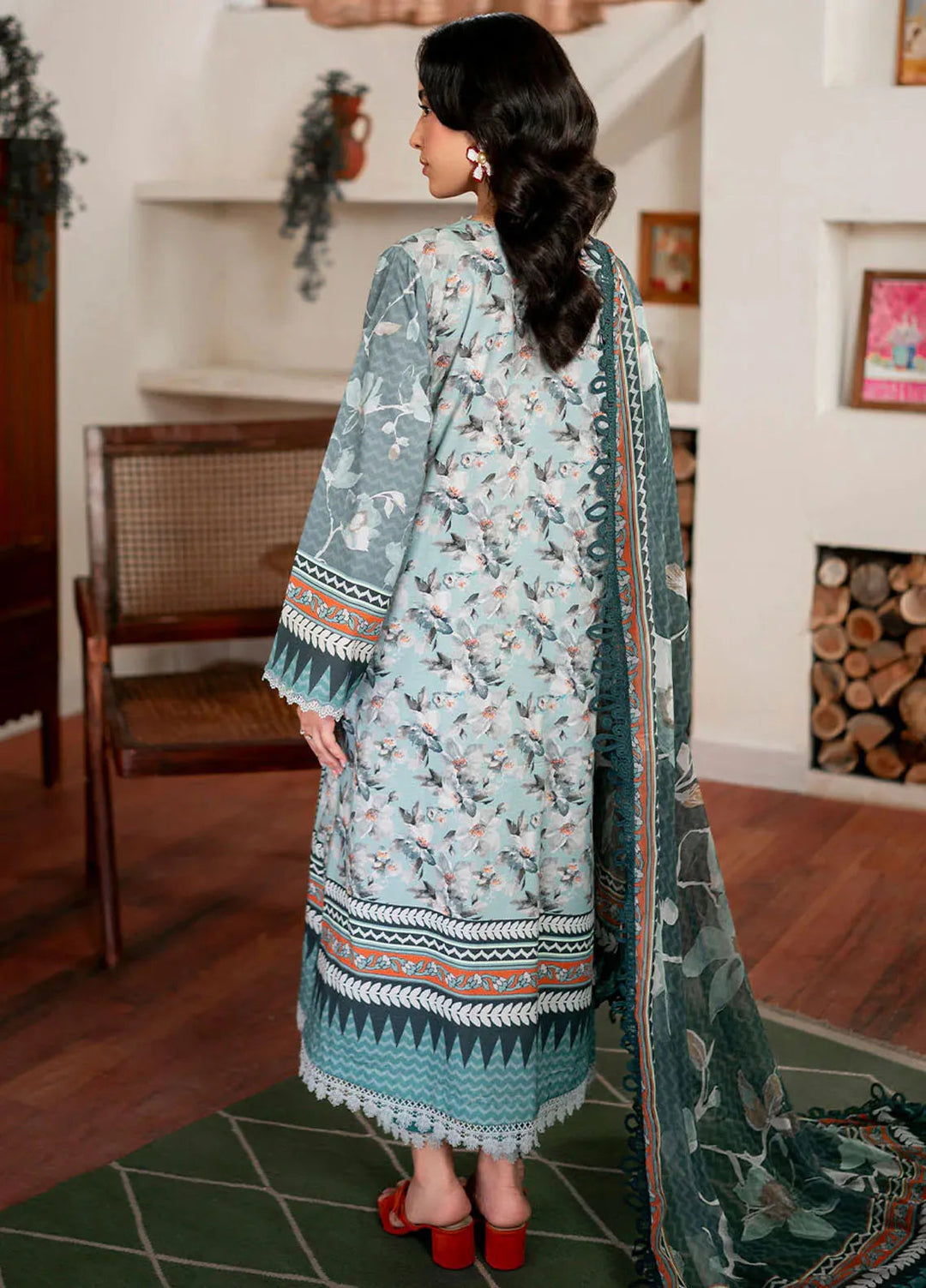 Selene By Roheenaz Embroidered Cambric Suit Unstitched 3 Piece RNZ24S RNP-08B Aurora - Fall Collection