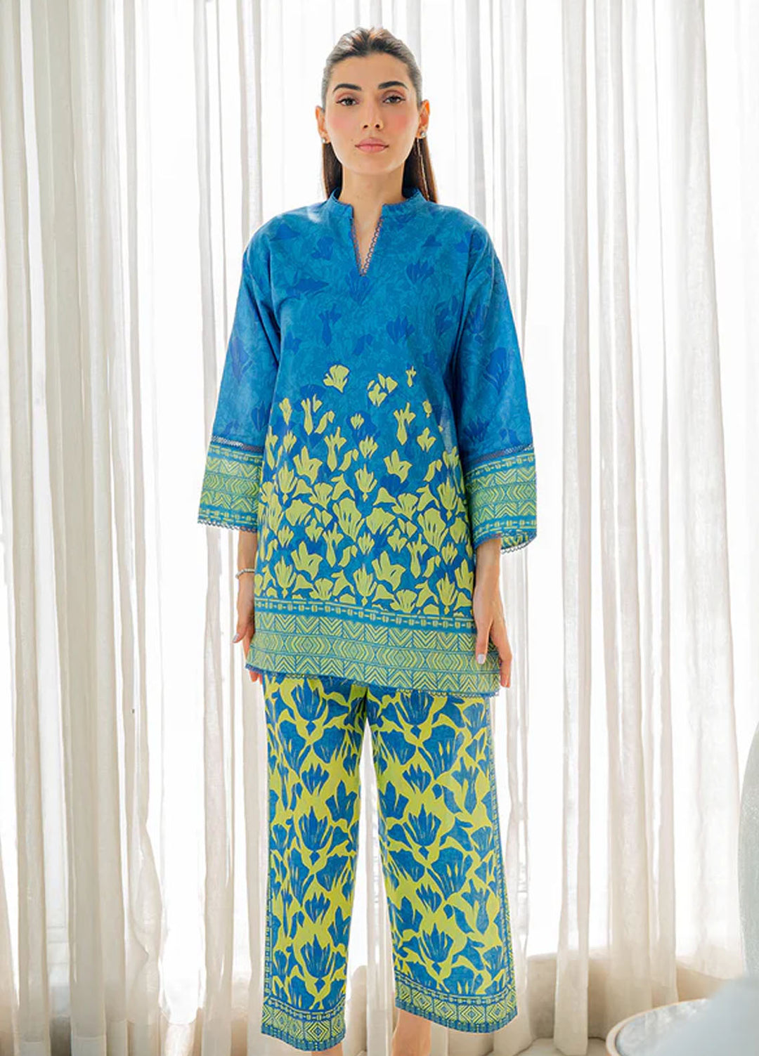 Selene by Sahar Printed Cambric Suits Unstitched 2 Piece TL-V2-S25-08 - Summer Collection
