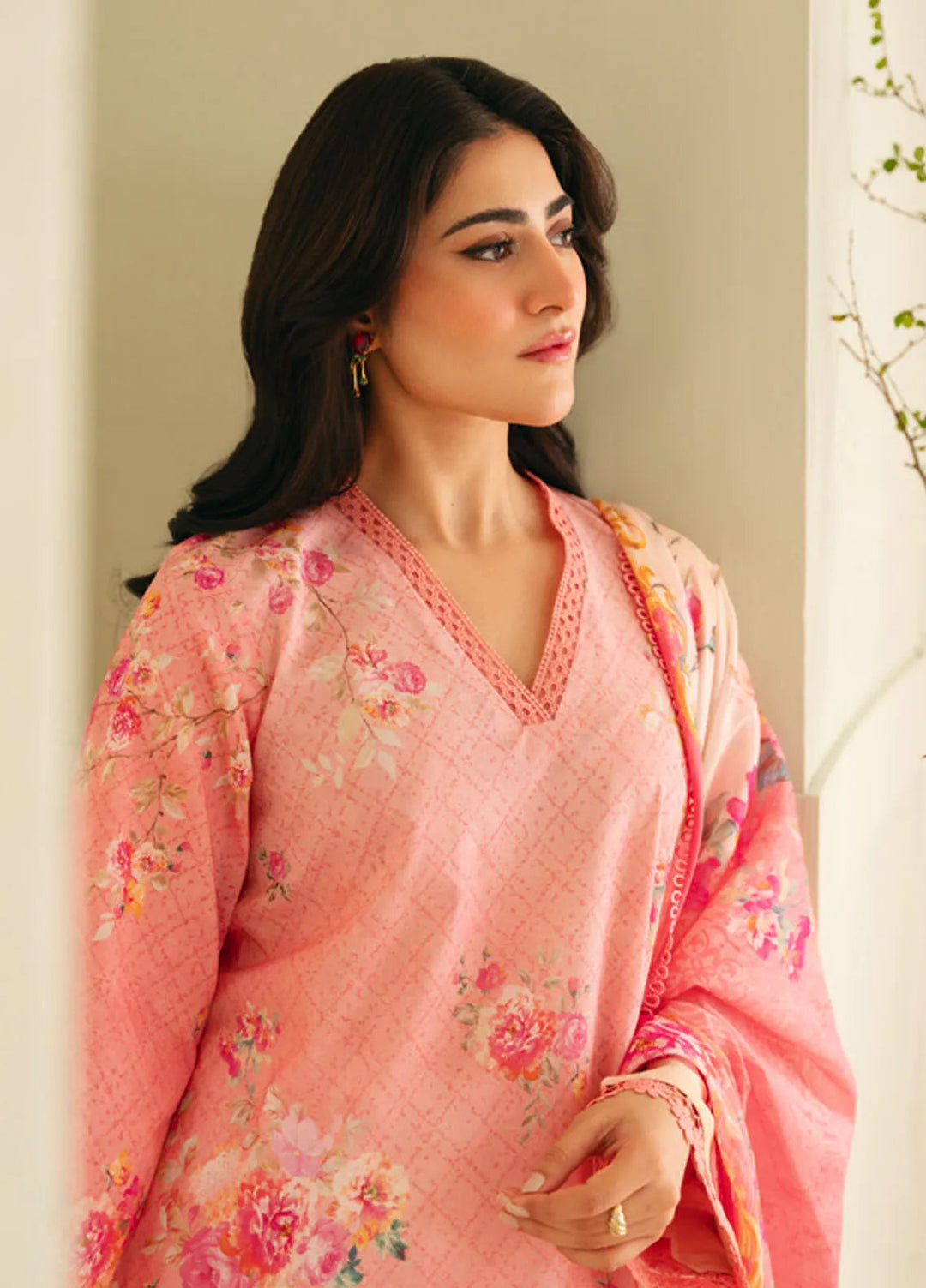 Selene by Sahar Printed Lawn Suits Unstitched 3 Piece SHR25S CL-V1-S25-04 Blooming Dawn - Summer Collection