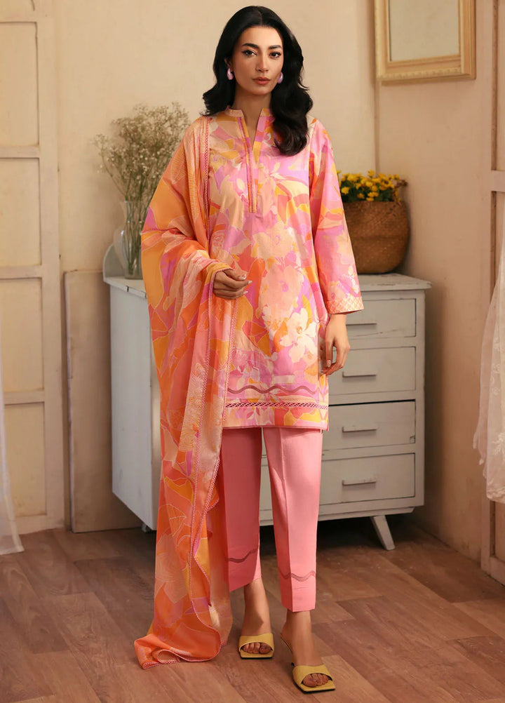 Selene by Sahar Printed Lawn Suits Unstitched 3 Piece SHR25S CL-V1-S25-05 Pink Enigma - Summer Collection