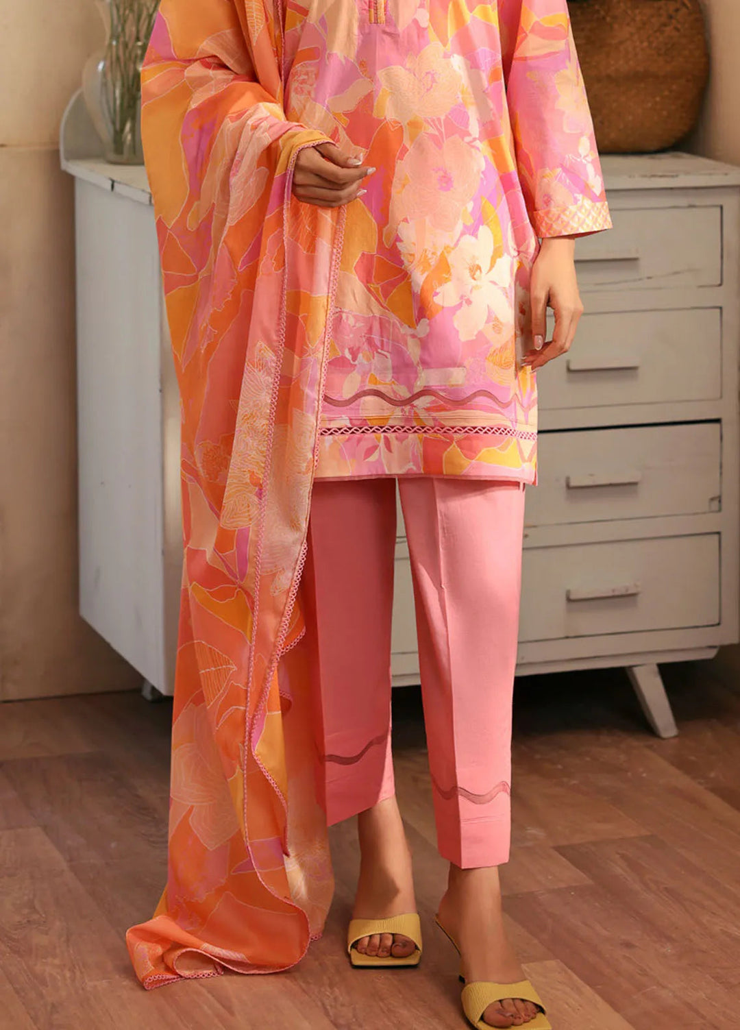 Selene by Sahar Printed Lawn Suits Unstitched 3 Piece SHR25S CL-V1-S25-05 Pink Enigma - Summer Collection